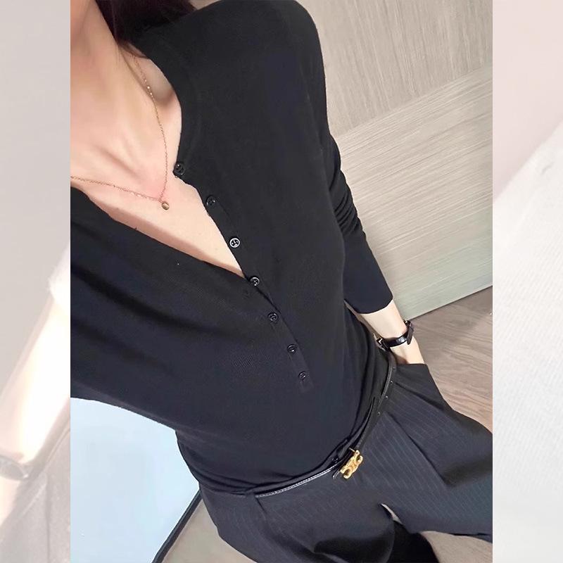 Женский шерстяной вязаный свитер в корейском стиле с V-образным вырезом - одежда для осени и зимы