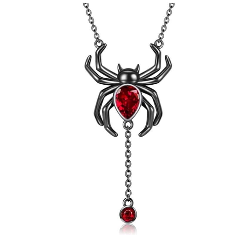 Halloween Spider Pendant Necklace Gothic Fashion Jewelry Gift for Women