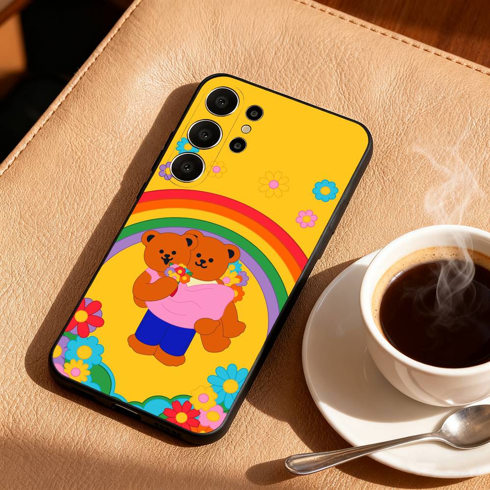 МИЛЫЙ Чехол для телефона W-Wiggle C-Cookie Для Samsung S26,S25,24,23,22,30,21,10,9,Ultra,Plus,Lite,Черный Мягкий Чехол