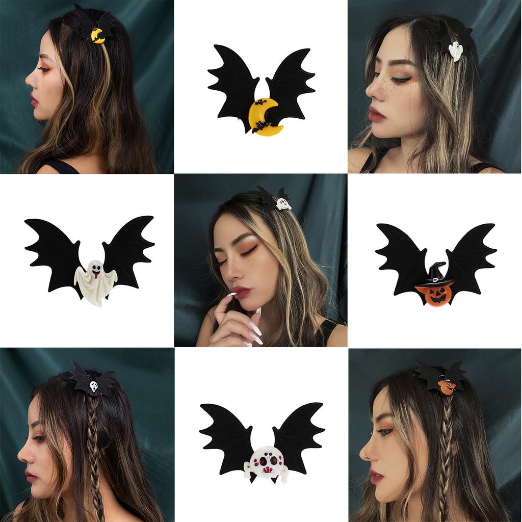 Аксессуары, Темные Готические Заколки для Волос в виде Черепа и Тыквы, Милые Крутые Хэллоуинские Призрачные Лунные Аксессуары для Волос для Девочки