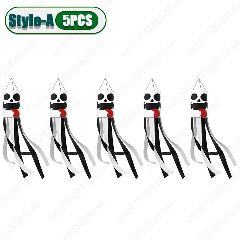 1-20PCS Halloween Ghost Windsock Flag Waterproof Hanging Outdoor Decorations for Yard Patio Garden Party Ghost Festival Supplies