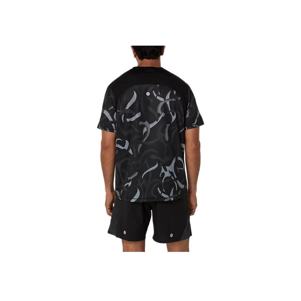 Asics SS25 Logo Running Удобная дышащая футболка с коротким рукавом для мужчин, черные 2011D092-001