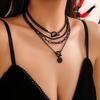 Готический Набор Подвесок на Шею Панк Темный Горячий Крутой Набор Цепочек на Шею Новый Холодный Стиль Черный Костюмный Воротник Женщины