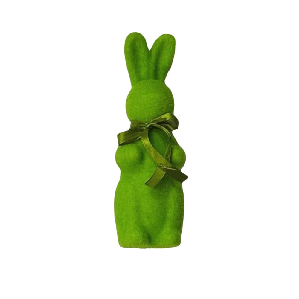 With Bow Tie Bunny Decoration Creative Large Flocking Rabbit Statues Cute Design Party Rabbit Ornaments Indoor Outdoor Lawn