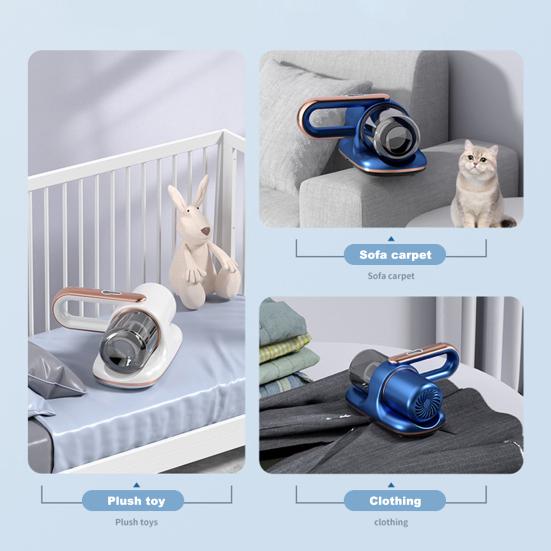 Беспроводной ручной пылесос с мощностью всасывания 13000 Па и УФ-лампой для удаления клещей