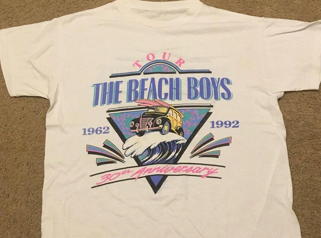 Vtg The Beach Boys Tour Anniversary Cotton White All Size Shirt For Men TR232