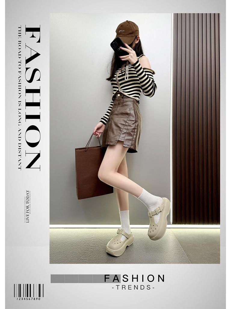 2025 Женские нескользящие сандалии и шлепанцы из ЭВА на толстой подошве, слипоны для ношения в помещении/на улице