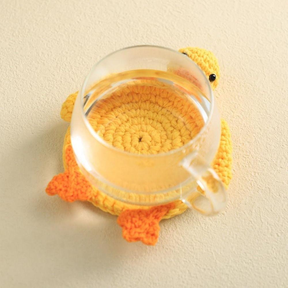 Heat-resistant Duck Crochet Coasters Table Protection Turtle Shaped Drinks Placemat Tabletop