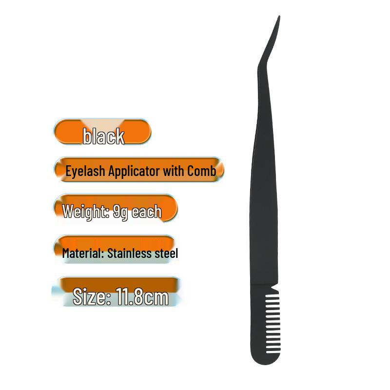 Щипцы для завивки ресниц из нержавеющей стали с пинцетом с тонким кончиком и расческой для бровей