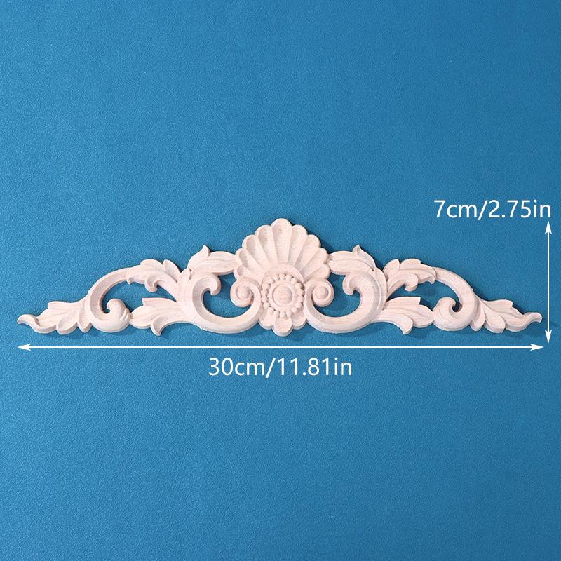 Wooden Figurines Wood Appliques And Onlays Natural Furniture Wall Door Woodcarving Decorative Long Flower Crafts Corner Frame