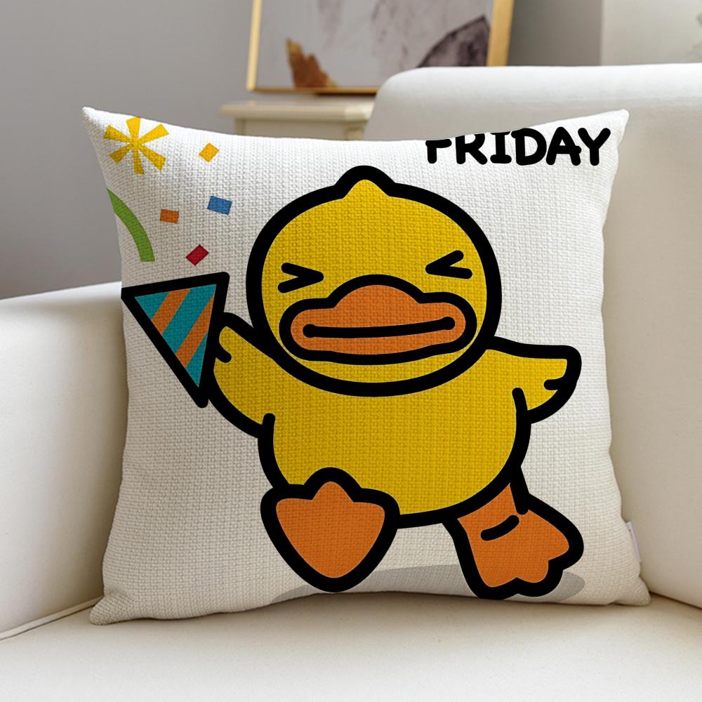 Bright BBDuckS Cushion Cover Breathable and skinfriendly linen pillowcase square removable and washable cushion