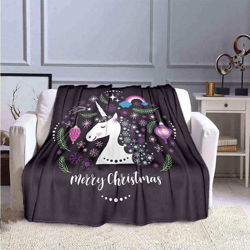 Милое цветное фланелевое одеяло с 3D принтом единорога для кроватей, походов, пикника, модное покрывало, одеяло