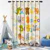 Cartoon Pattern Blackout Curtains 2Pcs Educational Fun Design For Children'S Room Living Room Bedroom Window Decor Grommet Top