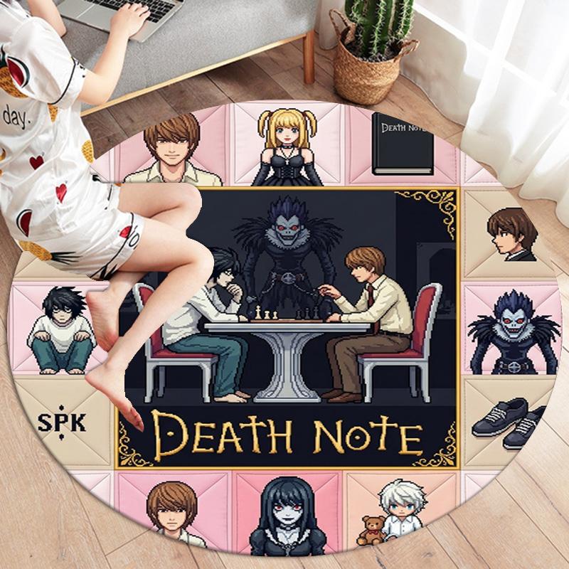 Death Note Round Area Rug Carpet Rug For Living Room Bedroom Sofa Playroom Decor Nonslip Floor Mat