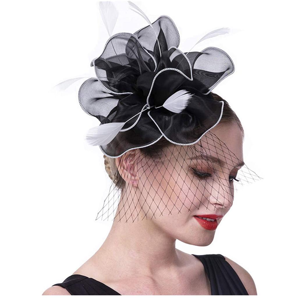 Женщины Девушки Сетка Чародеи Шляпа Коктейльная Вечеринка Оголовье Головной Убор Свадебная Шляпа