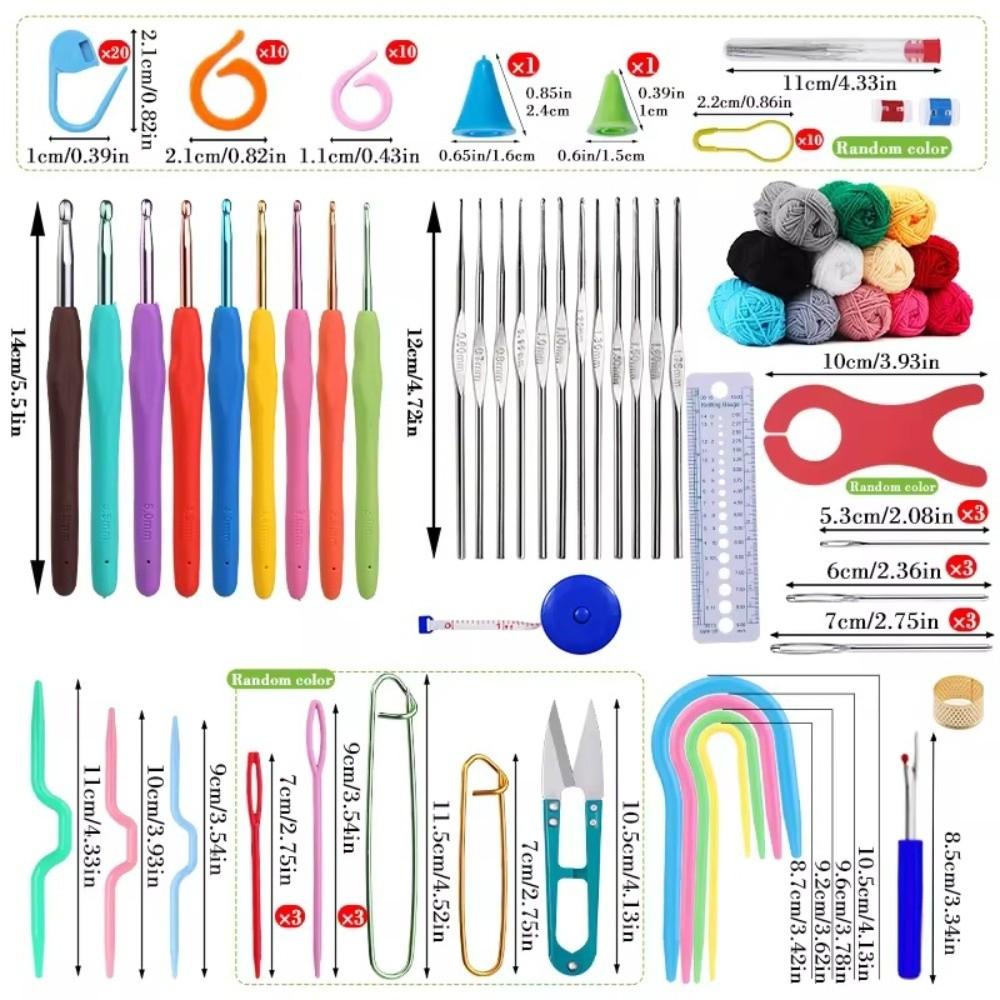 130pcs/set Weaving Accessories Knitting Crochet Hook Set DIY Sewing Tool  Women