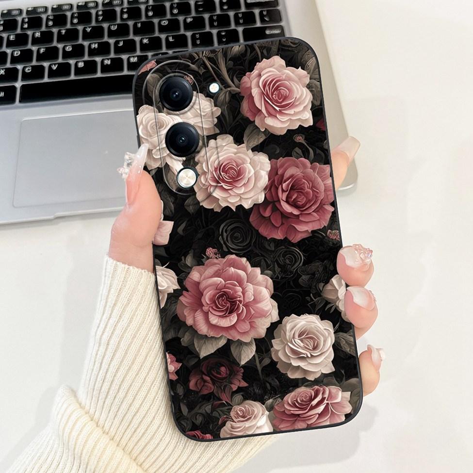 For Vivo Y04 Case V2430 Silicone Cute Cat Fashion Butterfly Flowers Love Painted Back Cover For Vivo Y04 4G Phone Case Bumper