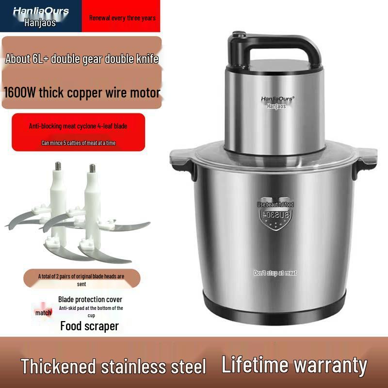 High-Power Multi-Functional Meat Grinder & Food Processor - Dough, Chili, Garlic, Ginger, Meat Paste