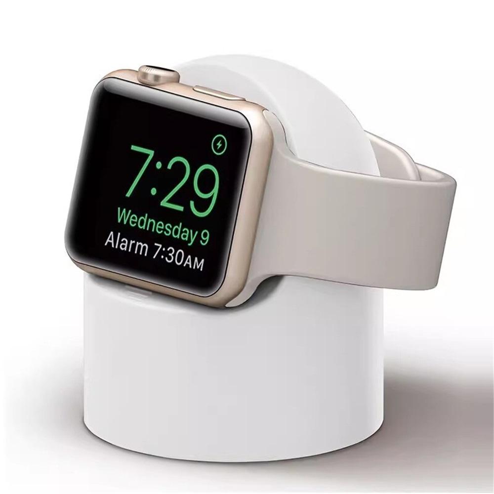 Подставка-зарядка для Apple Watch Series 9 8 Ultra 7 6 5 SE 4 3 2 Док-станция для зарядки Силиконовый кронштейн Держатель для зарядного кабеля iWatch