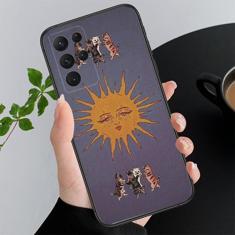 Чехол для телефона 'Лунная кошка' для Samsung Galaxy A55 A16 A56 A36 A23 A35 A15 A53 A54 A33 A34 A25 A05S A52 A52S A14 A13 A71