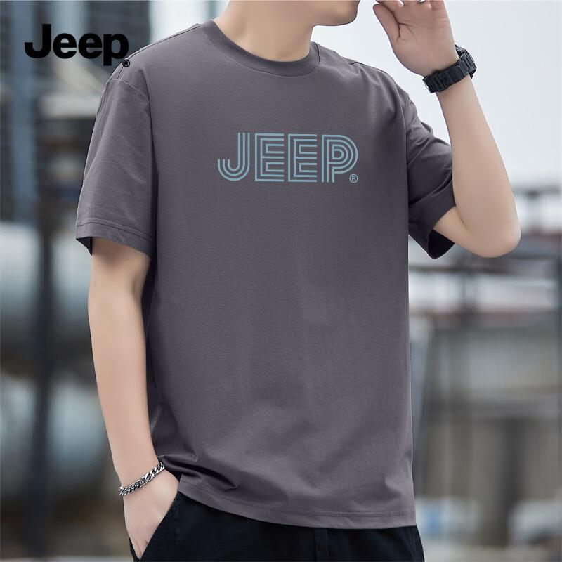 Jeep Мужская повседневная футболка с коротким рукавом из чистого хлопка