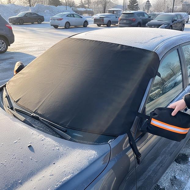 Windshield Cover Car Windshield Snow Cover with Side Mirror Covers 600D Car Windshield Snow and Ice Cover Suitable for Wrangler Gladiator