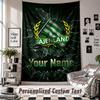 Wall Hanging Tapestry With Custom Name & Text, Hammarby Decorative Tapestry For Bedroom