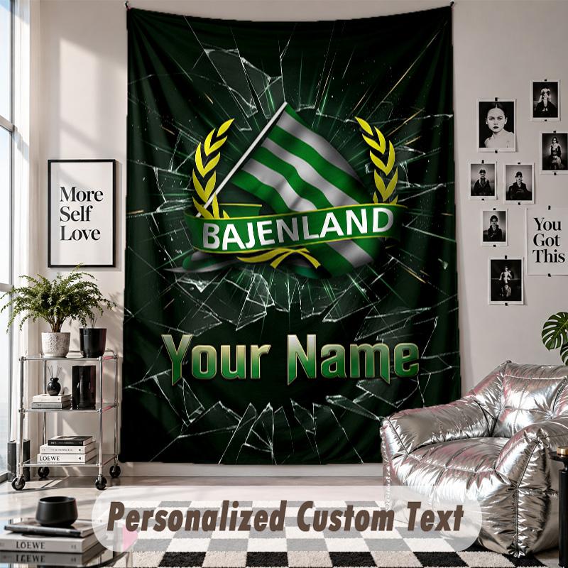 Wall Hanging Tapestry With Custom Name & Text, Hammarby Decorative Tapestry For Bedroom