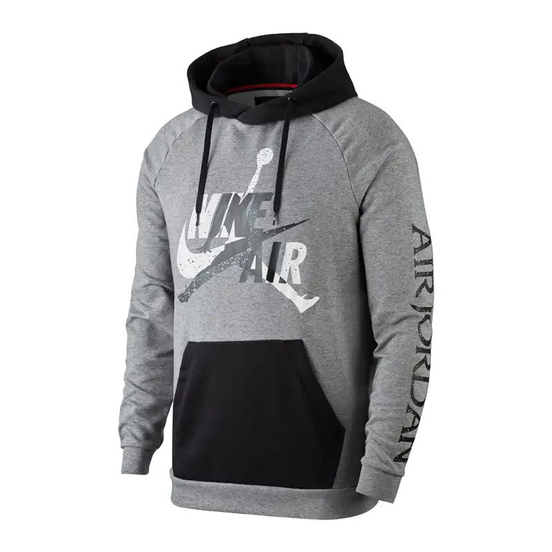 Nike Толстовка с капюшоном и принтом в виде букв American, толстовка с регланами, мужская толстовка серого цвета CK2852-092
