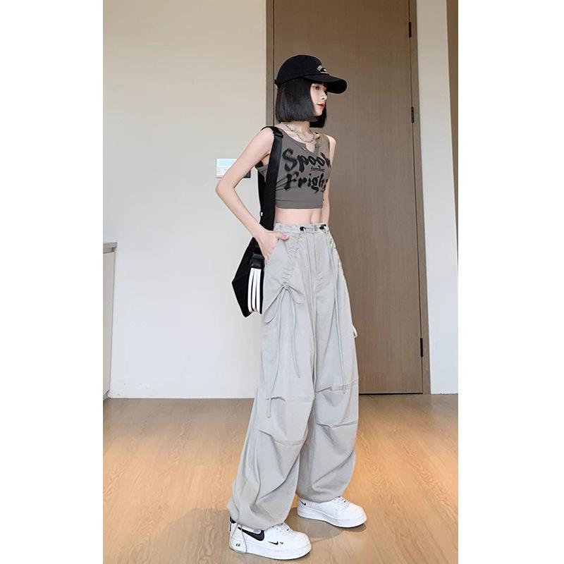 Parachute Work Casual Pants for Women In Summertime New Loose Fast-drying Paratrooper Wide-leg Trousers