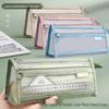 High-Capacity Transparent Mesh Pencil Case - Durable, Elegant & Ideal for Students