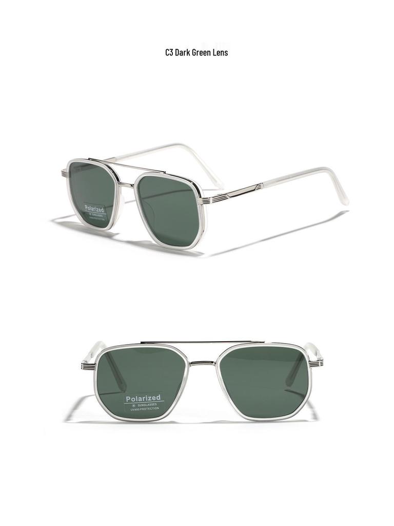 2025 Retro Polarized TR90 Semi-Metal Square Sunglasses for Men & Women