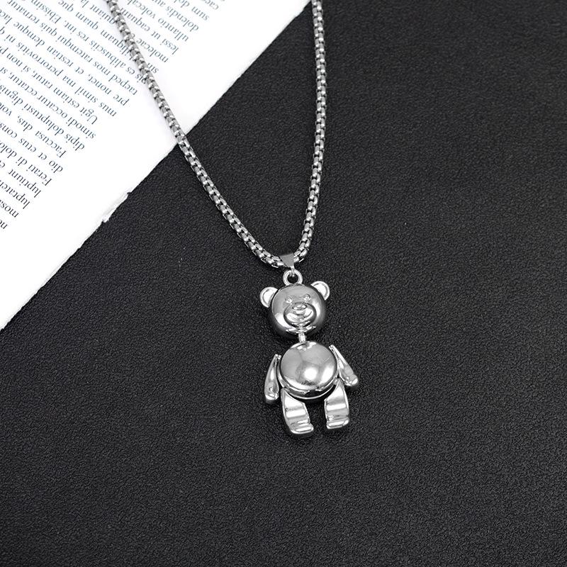 Ожерелье в стиле европейский и американский хип-хоп, милый мультяшный робот, подвеска в виде панды, цепочка из нержавеющей стали