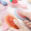 Мини-щетка для волос для девочек, мягкая щетина, массаж кожи головы, портативная расческа для распутывания волос с мультяшными овощами и животными, детские парикмахерские инструменты на день рождения