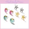 Unique Colorful Starfish Shell Stud Earrings With Mermaid Seashell Design For Women