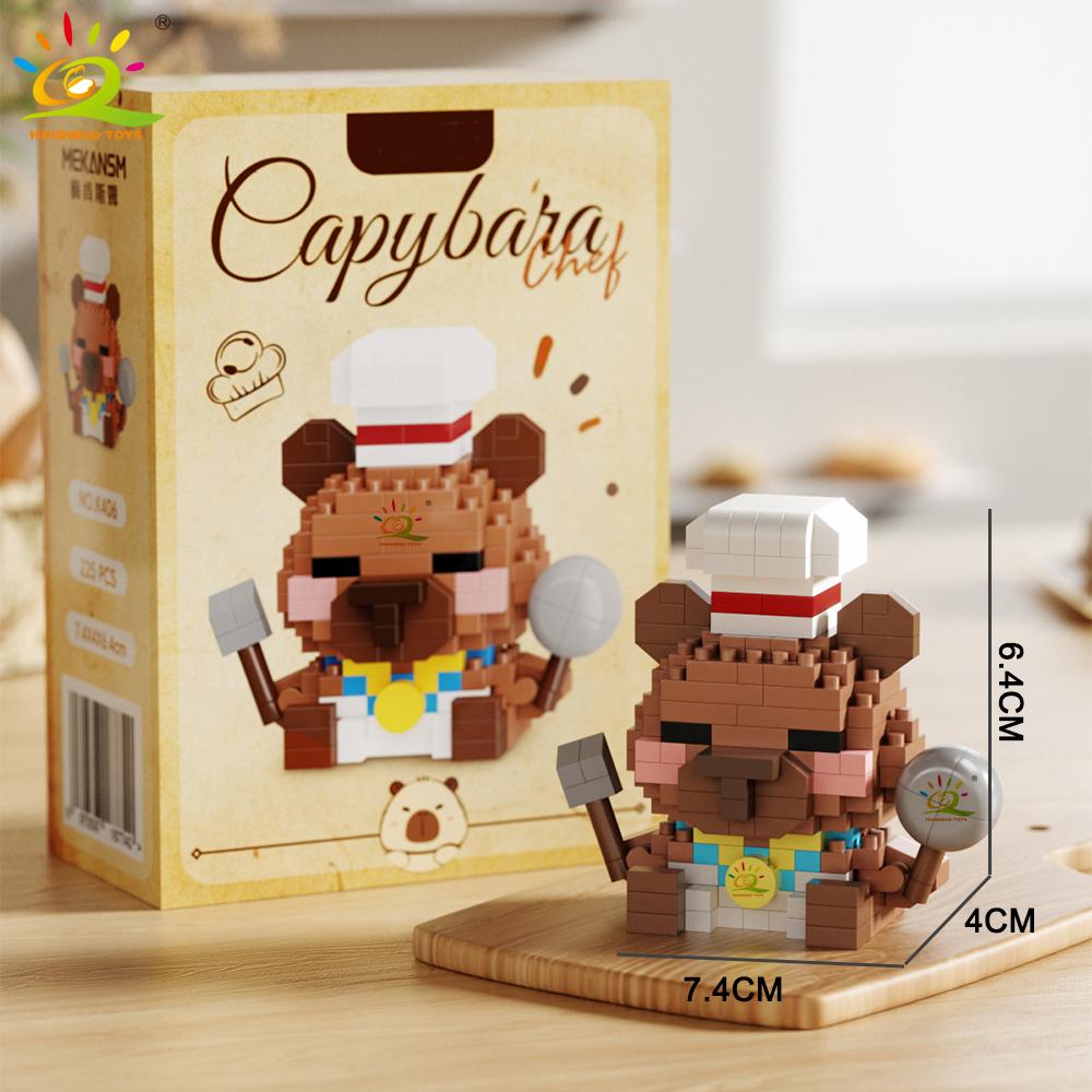 MOC Капибара Морская свинка Животное Микро Строительный Блок Мини Алмазная Модель Свинка Кирпичная Игрушка для Детей Настольный Декор.