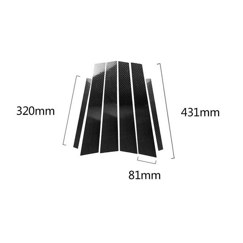 5D Carbon Fiber Window Pillar Post Molding Cover Trims For Toyota Corolla Altis (11th Gen / E170) 2014-2018