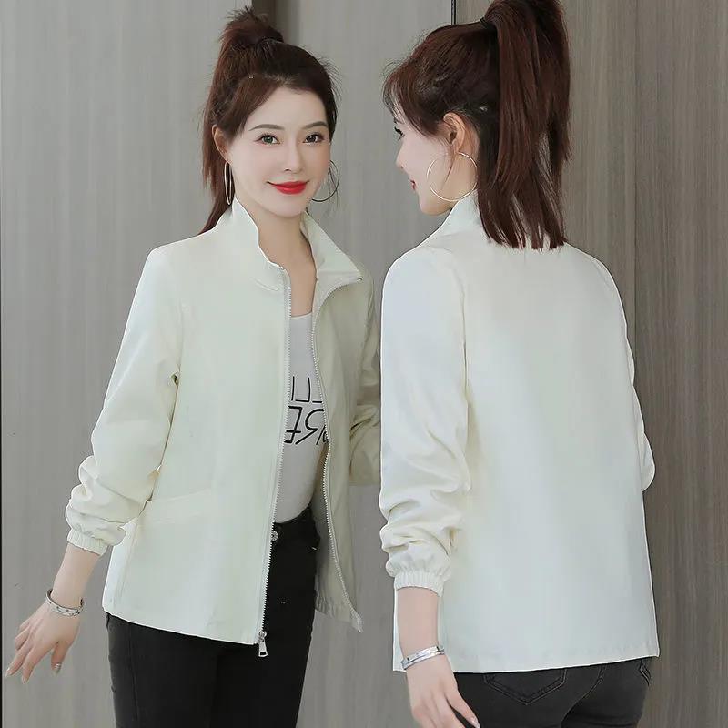 Пальто женское на весну и осень, короткая ветровка, свободная повседневная бейсбольная форма, универсальная куртка