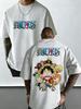 Plus Size One Piece Summer Anime Printed Men and Women Tshirt Casual Parent Child Top Fashion Harajuku Style Street Wear Y2K