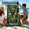 Custom Name Personalized Teenage Ninja Turtles Print Beach Towel, for Trip Camping Beach Party Home Decor, Birthday Gift for Family & Friends