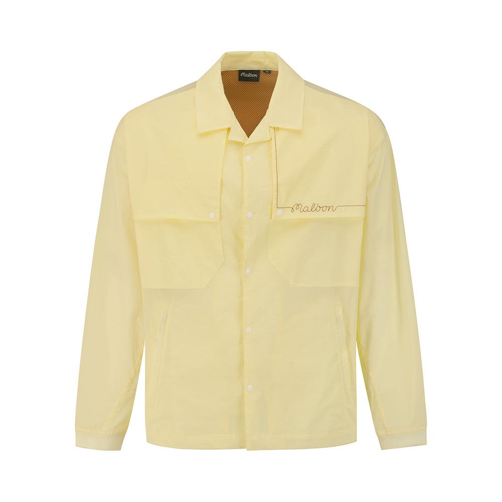 Malbon Golf Crinkle Open Collar Jacket Lemon Yellow (Man)
