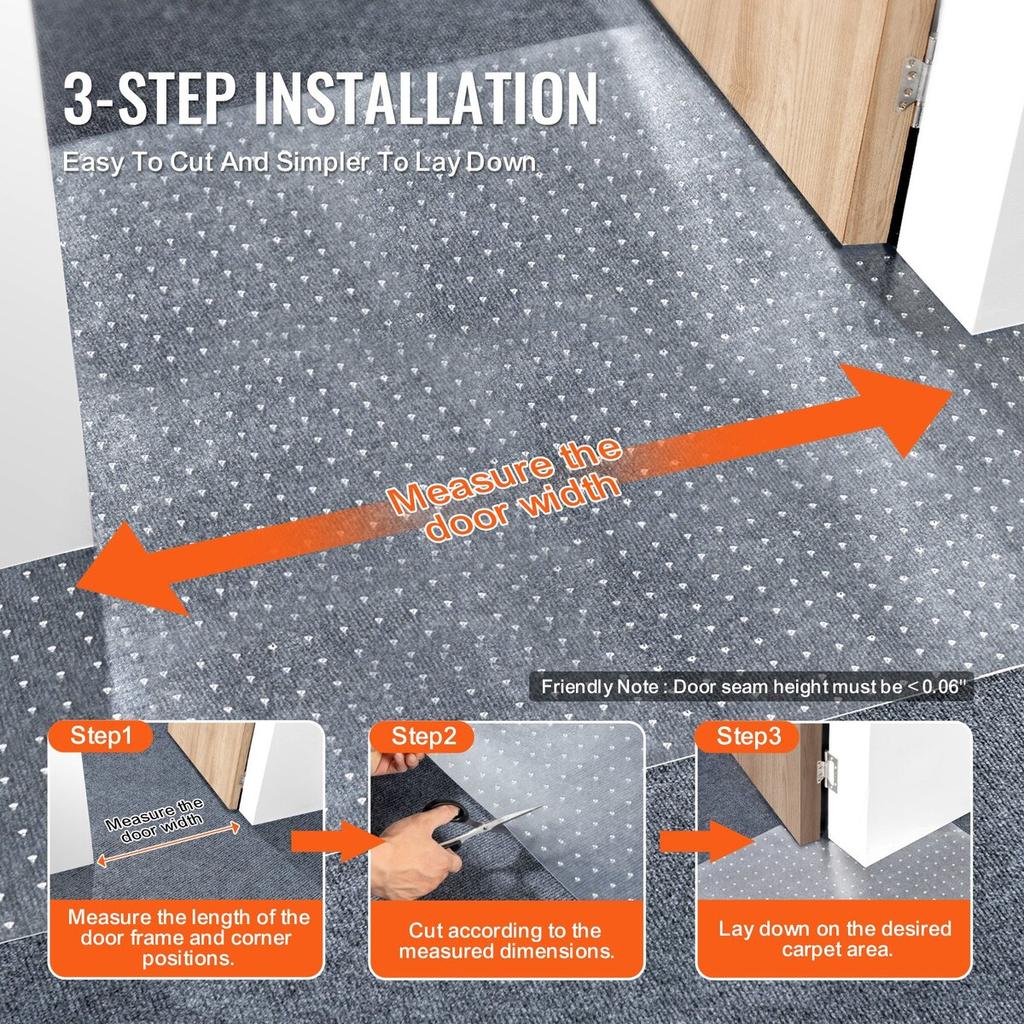 Carpet Protector for Pets Cat 24" x 6' Scratch-Proof Scratch Stopper PVC