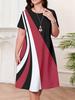 Summer Dress Big Size 3XL Print Beach Dress Fashion Women's Short Sleeve O-Neck Loose Casual A-Line Dress