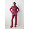 New York Red Checked Red Shirt Trousers Pajama Set