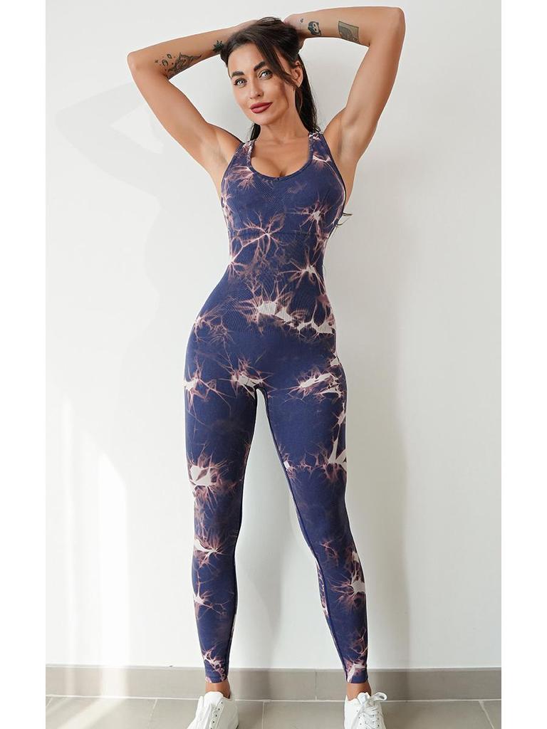 Женский дышащий комбинезон в европейском и американском стиле для занятий йогой и фитнесом на весну и осень.