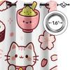 2 Панели Кавайные Занавески с Суши-Котом и Сакурой, Блокирующие 85% Света, Занавески для Спальни, Гостиной, Стильный Домашний Декор, Праздничный Подарок