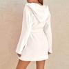 Lady Sleeping Gown Solid Color Hooded Long Sleeves Water Absorption Lady Pajamas for Home