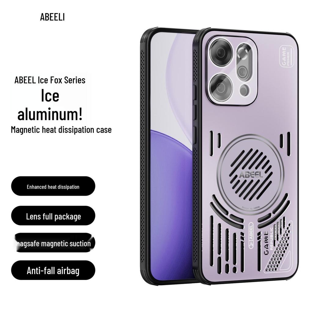 Магнитный защитный чехол OPPO Reno14 Pro Ice Aluminum с защитой от падений и системой охлаждения