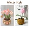 1 Set Vibrant Color Simulation Flower Creative DIY Crochet Kit Tulip Potted Crochet Material Bag