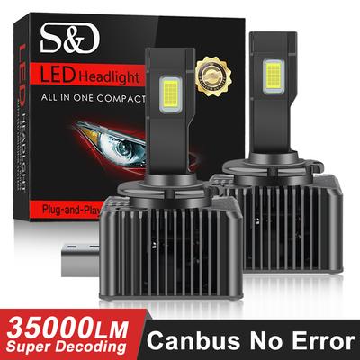 2 шт. 35000Lm D3S светодиодные лампы для фар D1S D2S D4S D8S D1R D2R D3R D4R D8R Turbo светодиодные чипы CSP огни для BMW Benz Volvo лампы